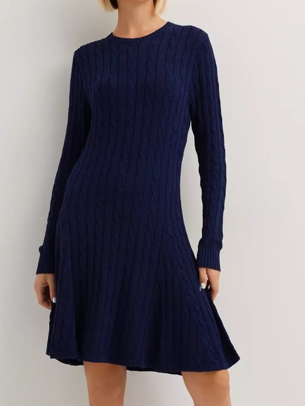 Polo Ralph Lauren Women's Viscose/Cotton Cable Knit Dress Blue SZ. XL NWT $398